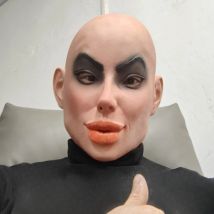 Glatze weibliche Maske Halloween Kostüm Party realistische Schönheit Kopfbedeckung Gesichts Cross-Dressing Latex Maske Streich Requisiten