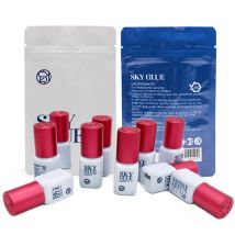 10 Flaschen Sky Glue S+ Plus Typ Red Cap Korea Wimpernverlängerungszubehör 5 ml Beauty Shop Makeup Tools 1S Dauerhaft mit Taschen