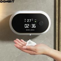 Dispenser di sapone in schiuma liquida visualizzazione della temperatura del tempo induzione del corpo umano lavaggio a mano macchina per schiuma di pulizia automatica impermeabile