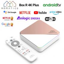 HOMATICS Box R 4K Plus TV Box AndroidTV 14 Netflix Google Certified Amlogic S905X4 4G32G Support DTS Dolby Audio AV1 Wifi6 BT5.0