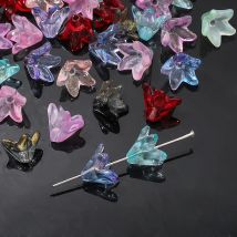 Über 20 Stück Glasperlen, kleine verstreute Lilie-Perlen, handgefertigte DIY-Herstellung von Paar-Armbändern, Halsketten, Ohrringen, Schmuckzubehör