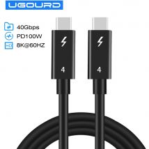 UGOURD Thunderbolt 4 Koaxialkabel USB4 Typ C auf Typ C 40 Gbit/s 100 W Schnellladekabel 2 m -0,3 m für Egpu iPhone Ipad MacBook