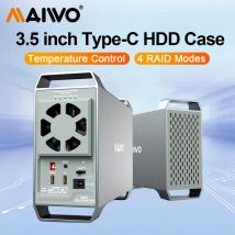 MAIWO 10gbps Dual Bay custodia per disco rigido esterno da 3.5 pollici con 4 RAID intelligente a temperatura controllata per HDD da 2.5/3.5 pollici