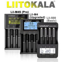 Inteligentny analizator ładowarki LiitoKala z 4 gniazdami |   Lii-500/M4/M4S |   Tester pojemności baterii z wyświetlaczem LCD |   Wyjście USB 5V |   CE/FCC