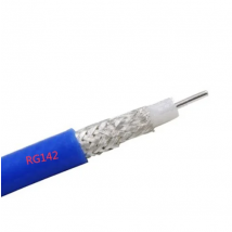 Cavo RG142 blu morbido - Cavo RF in rame puro con doppia schermatura, ultra flessibile, in PUR blu, placcato argento, 12.4GHz 50ohm