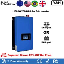 Y&H 1KW 2KW MPPT inverter solare con limitatore di potenza per pannello solare o scarica batteria DC 25V-60V/DC 45-90V onda sinusoidale pura