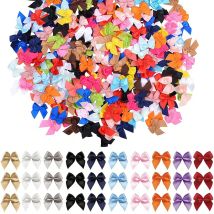 20 Stücke 2,4*2,5 cm Bunte Band Bögen Kleine Größe Satinband Bogen Blume Handwerk Dekoration Handarbeit DIY Party Dekoration puppe Krawatte