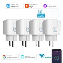 Inteligentna gniazdko EU WiFi 20A Wtyczka EU Pilot Zdalnego Sterowania Timer Monitorowanie Zużycia Energii Obsługa Google Home Alexa