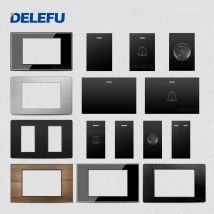 DELEFU Brasile Italia USA Standard UE Combinazione gratuita interruttore nero fai da te 118mm * 72mm