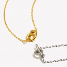 E.B.belle Sweet Style Stainless Steel Twisted Heart Tarnish Free Chain Necklace New Fashion Jewelry Accessories For Women