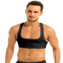 Männer Ärmelloses Y Zurück Muscle Tank Top Clubwear Bühne Kostüm Crop Top Leistung Mini Shirts Sport Bh Männliche Fitness Weste