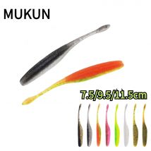 MUKUN 5PCS Stick Wurm Softbait Angeln Köder Gesalzen Gerade Schwanz 75mm 90mm 110mm Perfekte Schwimmen kunststoff Traum Schuss Weiche
