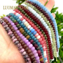 5x8MM Abacus Natürlicher Chalcedon Aquamarin Turmalin Rubin Quarzstein Lose Spacer Perle für Schmuck Machen Diy Armband Ohrringe