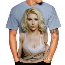 Mode Lässig männer Scarlett Johansson 3D Gedruckt T-shirt Persönlichkeit Rundhals Kurzarm Hip-hop Harajuku Straße T hemd