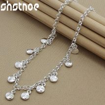 Shstone Sterling silber runde Kreis Bohnen kette Halskette für Frauen hochwertige Party Verlobung Hochzeit Modeschmuck