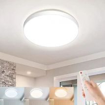 Plafoniera a LED rotonda ultra sottile, lampada da pannello a LED bianca, 3 colori dimmerabili tramite telecomando, per camera da letto, soggiorno, cucina