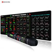 EXCO Stock Market Trader Mouse Pad Grande Candeliere Modello Grafico Tastiera Mousepad Investitore Tappetino da scrivania Bordo cucito Base in gomma