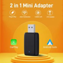 2in1 Mini Box verkabelt zu Wireless Carplay Android Auto Smart Dongle Plug&Play 5G WiFi BT 5.0 Auto Connect OTA Upgrade Mini Adapter
