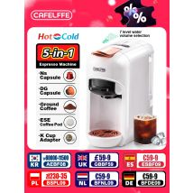 Cafelffe-máquina de café en cápsulas 5 en 1, compatible con Dolce gusto Nespresso, cápsula ESE, café molido, taza K, 19bar, frío/caliente, regalo