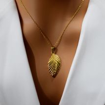 Neue Mode Retro Blätter Kreative Anhänger Edelstahl Design Frauen Halskette