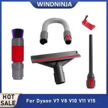 Spazzola per la pulizia della polvere per Dyson V7 V8 V10 V11 V15, con tubo flessibile di prolunga e setole morbide, accessorio autopulente per aspirapolvere