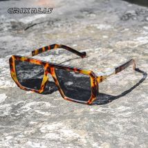 CRIXALIS Retro Polygon Sonnenbrille Frauen Mode Trendy Punk Sonnenbrille Männer Vintage Gradienten Platz Designer Shades Weibliche UV400