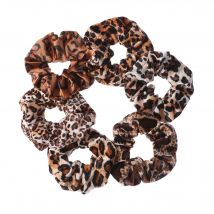 6 teile/los Samt Scrunchie Elastische Haarbänder Drucken Dot Leopard Farbe Stirnband Halter Haar Krawatten Accessoires Scrunchy Kopfbedeckungen