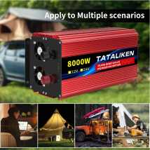 TATALIKEN Reiner Sinus-Wechselrichter 2000 W 3000 W 4000 W Leistung DC 12 V 24 V AC 220 V Spannung 50 Hz Konverter Solar-Auto-Wechselrichter mit LED