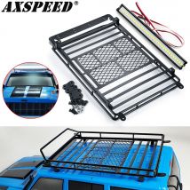 AXSPEED Portapacchi in metallo per portapacchi per auto RC con barra luminosa a LED 232 * 153mm per 1/10 RC Crawler Axial SCX10 90046 TRX4