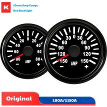 Indicatori di amplificazione da 52 mm per barche automatiche 0-80 A o 0-150 A Mostra amperometri ±75 mV Amperometri di segnale di ingresso con strumento sensore di corrente 9-32 V CC