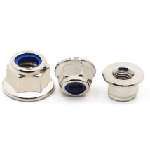 M3 M4 M5 M6 M8 Nickel Stahl Nylon Einsatz Sechskant Sechskant Flanschmuttern Selbstsichernde Sicherungsmutter Rad Kontermutter