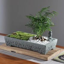 Naturstein Trog Blumentopf Pflanze Landschaft Platte Home Dekoration Retro kreative Vase Topf Büro Tisch Garten Dekor Geschenk