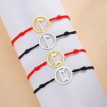 Dawapara Norse Runes Bracelet Elder Futhark Rune Charm Scandinavia Amulet Adjustable Rope Bracelet Stainless Steel Jewelry