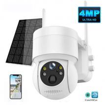 ICSEE 4MP Solar PTZ Wifi Telecamera Visione notturna colorata Audio bidirezionale PIR Rilevamento umano Telecamera di sicurezza a energia solare impermeabile IP66