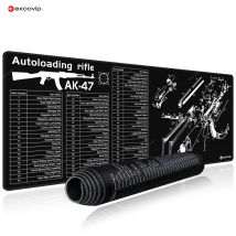 EXCO Tappetino per mouse grande da gioco per tastiera AK-47 Tappetino per mouse con bordo cucito Base in gomma antiscivolo Tappetino per scrivania per computer Home Office