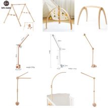 Baby Holz Gym Rahmen Rassel Spielzeug Baby Zimmer Dekor Neugeborenen Hängen Sensorischen Spielzeug Faltbare Spielen Gym Rahmen Kind Halter Halterung Geschenk