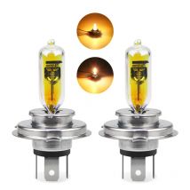 2pcs H4 60/55W Halogen Lights H4 12V 55W Golden Yellow Halogen Headlight Hi Lo Beam Fog Lights H4 P43T Light Bulbs Car Accessory