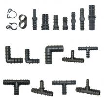 5 pz 16/20/25mm PE Tubo Barb Connettore Dritto Tee Gomito Spina Tubo Dell'acqua Da Giardino Riducendo Splitter Comune sistema di irrigazione a goccia