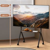 BEISHI Rollbarer TV-Ständer, mobiler TV-Wagen mit Rollen für 32-65-Zoll-Fernseher, robuster Boden-TV-Ständer mit Ablagefach, TV-Halterungsständer