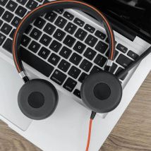 Cuscinetti auricolari di ricambio Cuscinetti auricolari professionali in pelle proteica per Jabra Evolve 20 20se 30 30II 40 65 65+