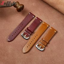 Handgefertigtes Retro-Armband aus Ölwachsleder, Kalbsleder, 18 mm, 20 mm, 22 mm, 24 mm, Ersatz-Uhrenarmband-Zubehör