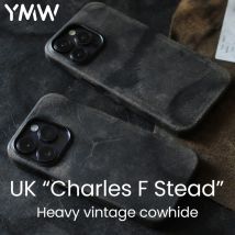 YMW Magnetische, raue Echtledertasche für iPhone 14 Pro Max 13 Mini Business Retro, natürliches Rindsleder, Handyhüllen auf der Rückseite