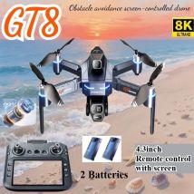Drone 4K HD GT8 Camera Obstacle Avoidance Aerial Photography Brushless Drone with Screen Foldable RC Drone Quadcopter RTF