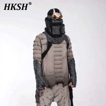 HKSH Herbst Neue männer Punk Abfall Land Stilvolle Baumwolle Plissee Schlamm Gefärbt Retro Rollkragen Pullover Nische Langarm T-shirt HK3332