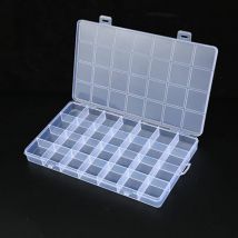 Portagioie in plastica con 28 scomparti a griglia, organizer per slot, contenitore per perline, contenitore per gioielli, scatola rettangolare