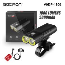 Gaciron-faro de bicicleta V9DP-1800 tipo C, recargable, resistente al agua, para conducción nocturna, cable, Control remoto, luz delantera de bicicleta