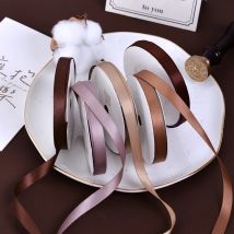 YAMA 100yards/lot 6 9  mm Double Face Satin Ribbon Gold Brown Ribbons 16 colors for Party Wedding Decoration Handmade Rose Gifts