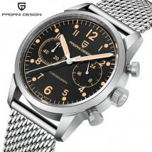 2024 nowy PAGANI DESIGN styl wojskowy męski sportowy zegarek kwarcowy VK64 szafirowy wodoodporny chronograf ze stali nierdzewnej Reloj Hombre