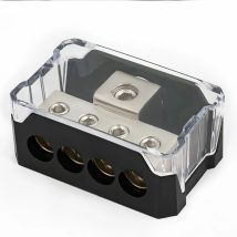 Scatola di giunzione automatica per amplificatore audio stereo per auto Blocchi di distribuzione uscita 4GA Scatola di terra multifunzionale a 4 vie