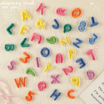 Mini 26 A-Z Lustige gestickte Buchstaben zum Aufbügeln für Kleidung, Kleidungsaufkleber, Kinderkleidung, Nummer, DIY-Logo, Namensaufnäher